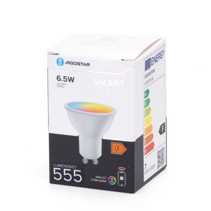 LED RGBW Stmievateľná žiarovka GU10/6,5W/230V 2700-6500K Wi-Fi - Aigostar