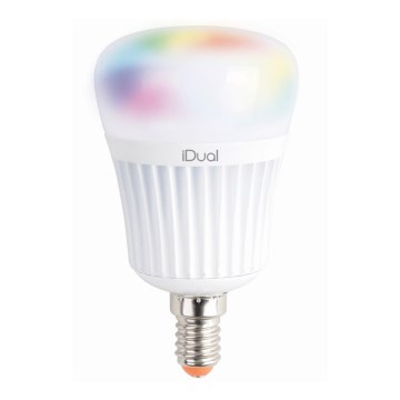 LED RGBW Stmievateľná žiarovka iDual E14/7W/230V 2200-6500K