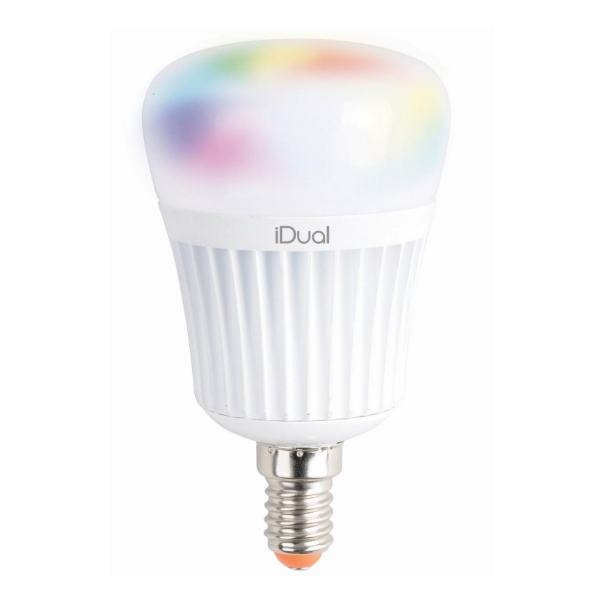 LED RGBW Stmievateľná žiarovka iDual E14/7W/230V 2200-6500K
