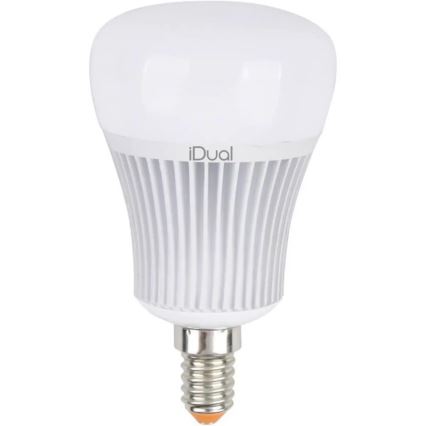 LED RGBW Stmievateľná žiarovka iDual E14/7W/230V 2200-6500K