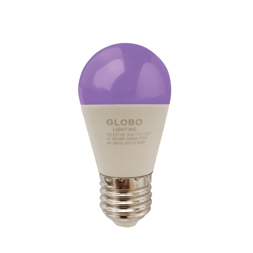 LED RGBW Stmievateľná žiarovka E27/6W/230V 3000K + diaľkové ovládanie - Globo