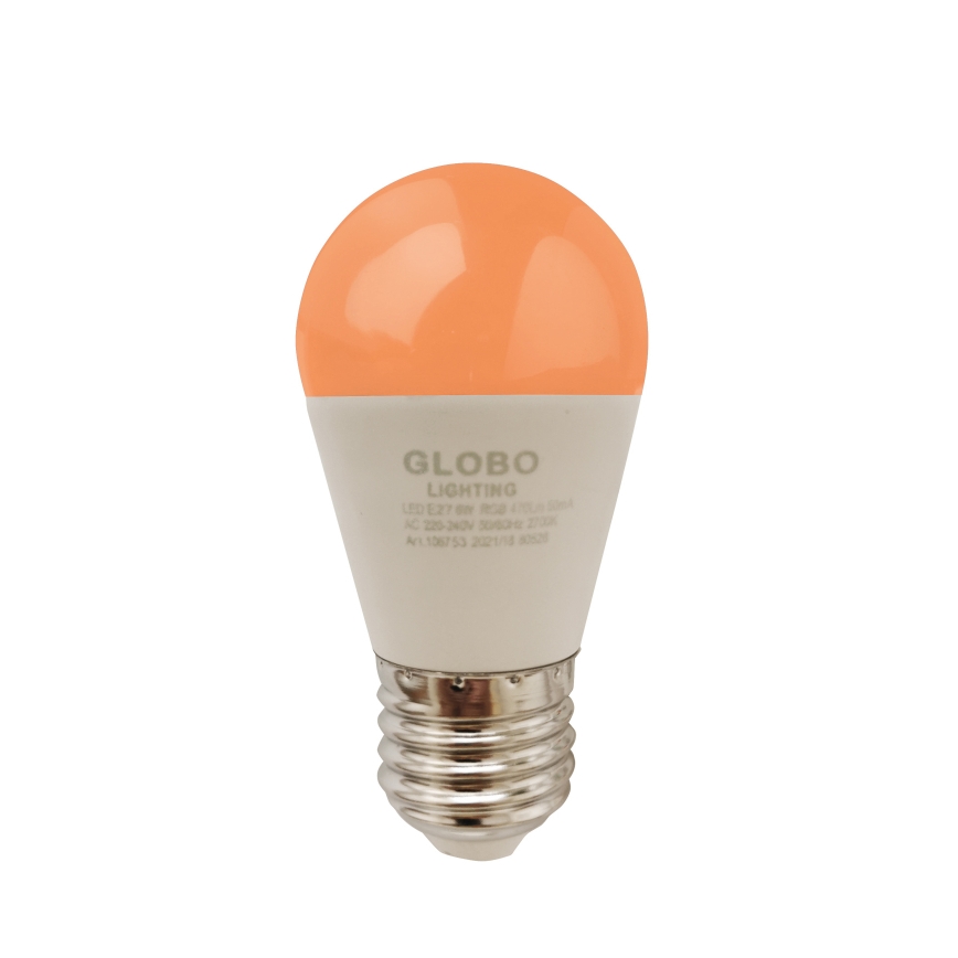 LED RGBW Stmievateľná žiarovka E27/6W/230V 3000K + diaľkové ovládanie - Globo
