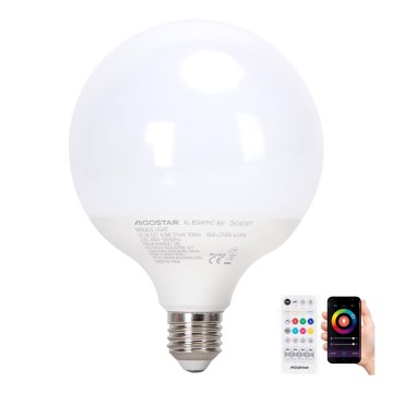 LED RGBW Stmievateľná žiarovka MESH G120 E27/4,9W/230V 2700-6500K + diaľkové ovládanie - Aigostar