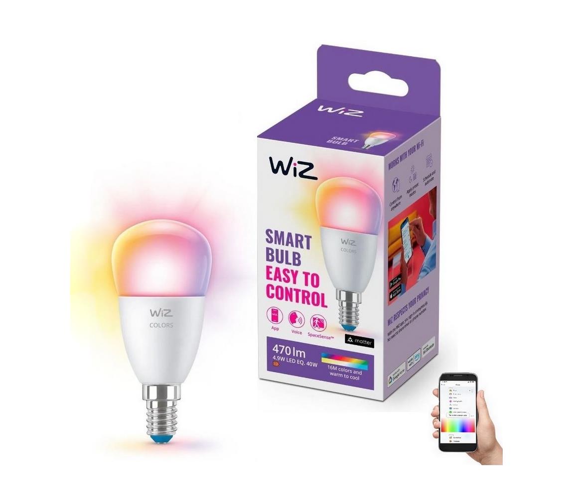 WiZ LED RGBW Stmievateľná žiarovka P45 E27/4,9W/230V 2200-6500K CRI 90 Wi-Fi - WiZ