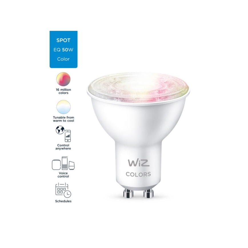 LED RGBW Stmievateľná žiarovka PAR16 GU10/4,7W/230V 2200-6500K CRI 90 Wi-Fi - WiZ