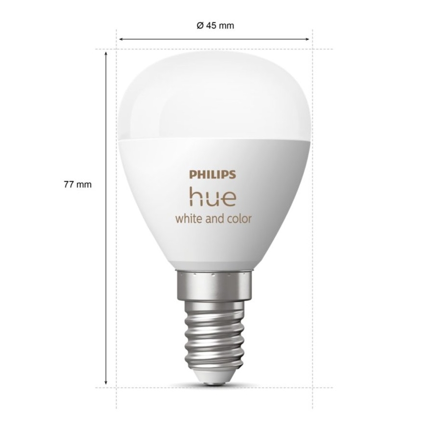 LED RGBW Stmievateľná žiarovka Philips Hue White And Color Ambiance P45 E14/5,1W/230V 2000-6500K