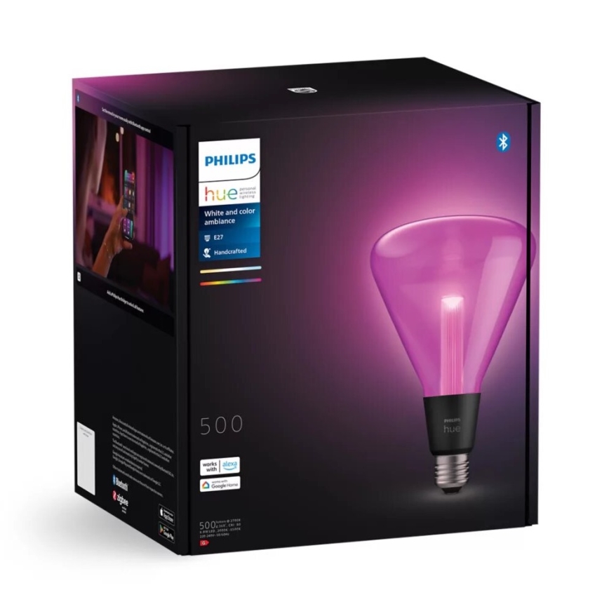 LED RGBW Stmievateľná žiarovka Philips Hue White And Color Ambiance E27/6,8W/230V 2000-6500K