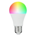 LED RGBW Stmievateľná žiarovka SMART A60 E27/8,5W/230V 4000K + diaľkové ovládanie