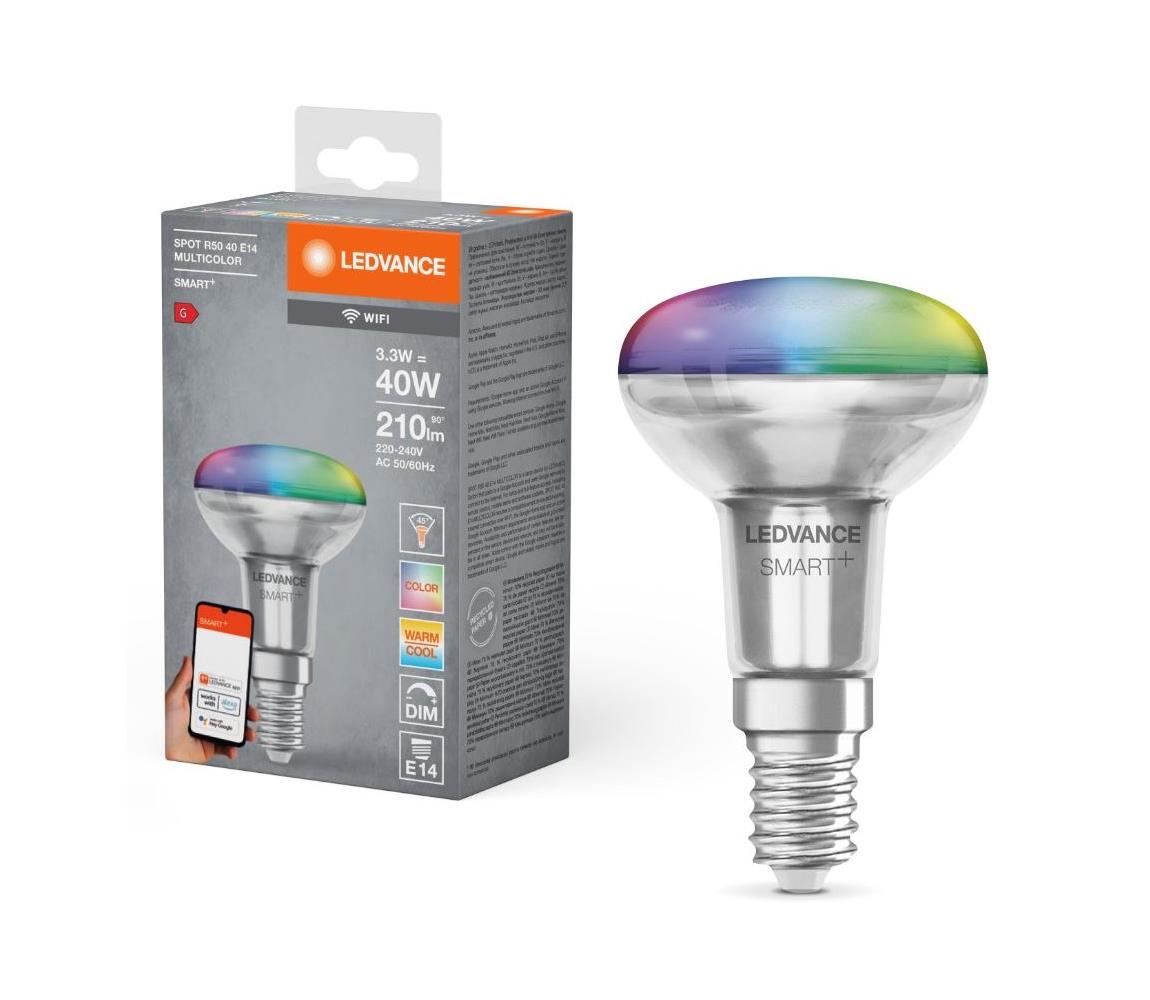 Ledvance LED RGBW Stmievateľná žiarovka SMART+ E14/3,3W/230V 2700-6500K Wi-Fi - Ledvance