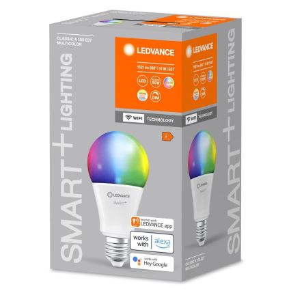 LED RGBW Stmievateľná žiarovka SMART+ E27/14W/230V 2700-6500K Wi-Fi - Ledvance