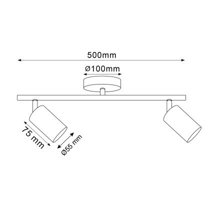 LED RGBW stmievateľné bodové svietidlo GOLDI 2xGU10/6W/230V 3000K zlaté + diaľkové ovládanie