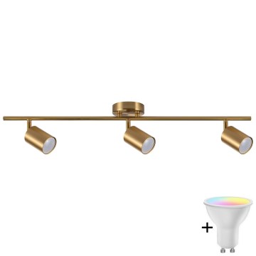 LED RGBW Stmievateľné bodové svietidlo GOLDI 3xGU10/6,5W/230V 2700-6500K Wi-Fi zlatá
