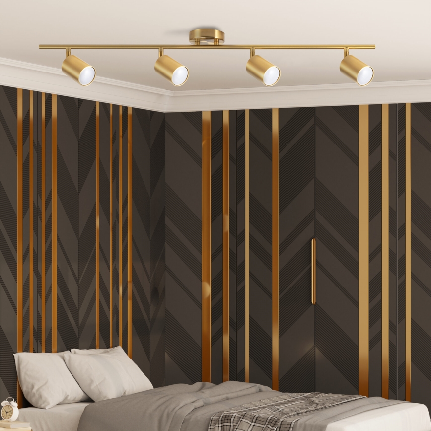 LED RGBW Stlmiteľné bodové svietidlo GOLDI 4xGU10/6W/230V 3000K zlatá + diaľkové ovládanie