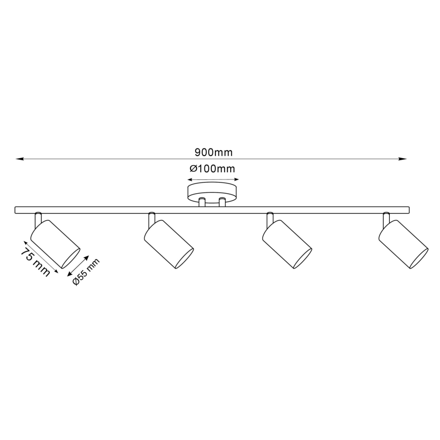 LED RGBW Stlmiteľné bodové svietidlo GOLDI 4xGU10/6W/230V 3000K zlatá + diaľkové ovládanie