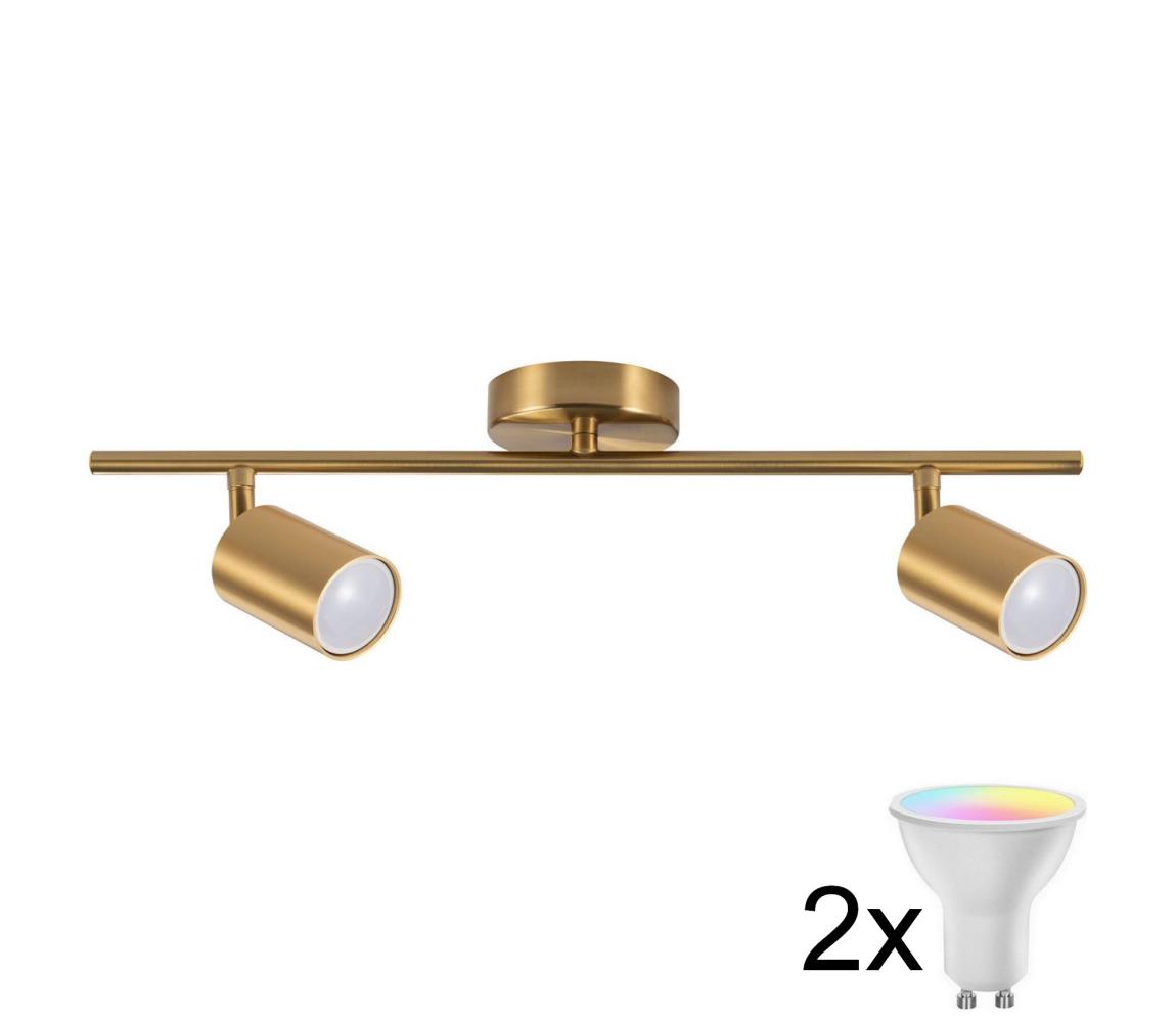 LED RGBW Stmievateľné bodové svietidlo GOLDIE 2xGU10/4,8W/230V zlaté SA2135+2xAI2382