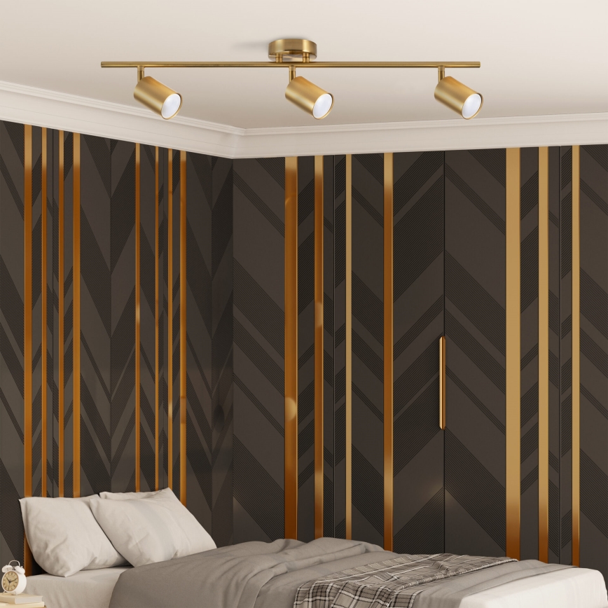 LED RGBW Stmievateľné bodové svietidlo GOLDIE 3xGU10/4,8W/230V 3000K zlaté + diaľkové ovládanie