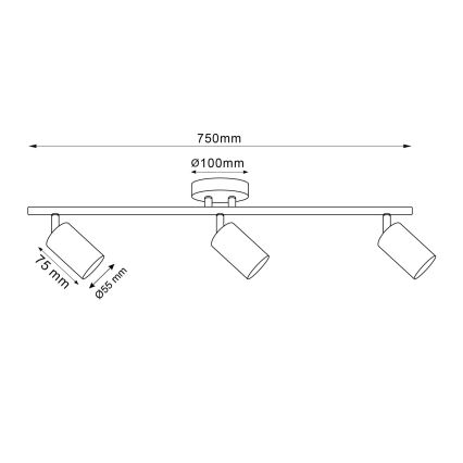 LED RGBW Stmievateľné bodové svietidlo GOLDIE 3xGU10/4,8W/230V 3000K zlaté + diaľkové ovládanie