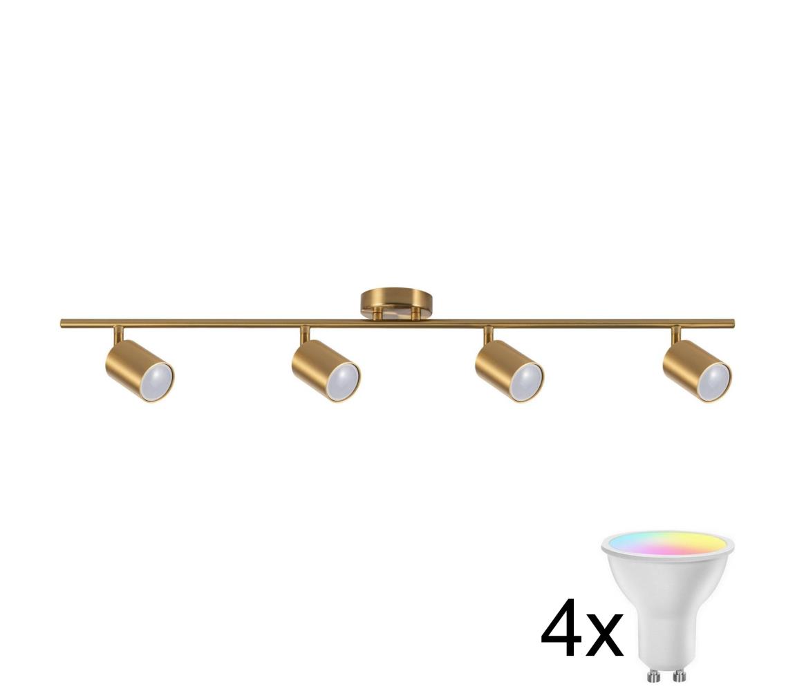 LED RGBW stmievateľné bodové svietidlo GOLDIE 4xGU10/4,8W/230V zlaté SA2171+4xAI2382