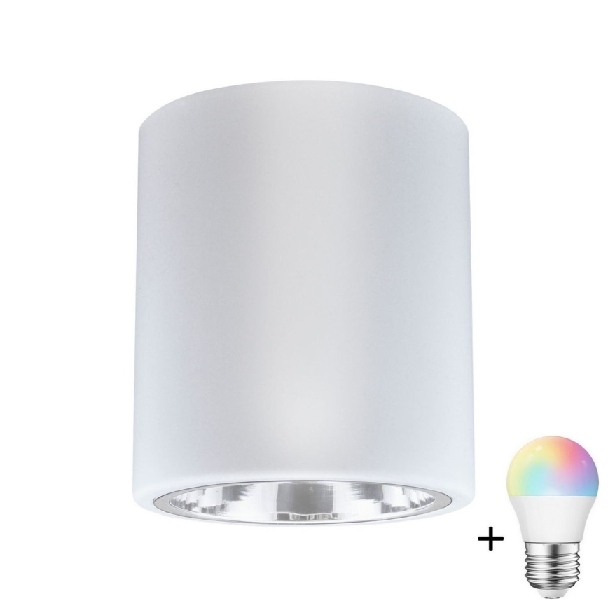 LED RGBW stmievateľné bodové svietidlo JUPITER 1xE27/6,5W/230V 2700-6500K Wi-Fi pr. 13 cm biela