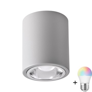 LED RGBW Stmievateľné bodové svietidlo JUPITER 1xE27/6,5W/230V 2700-6500K Wi-Fi pr. 9,8 cm šedá