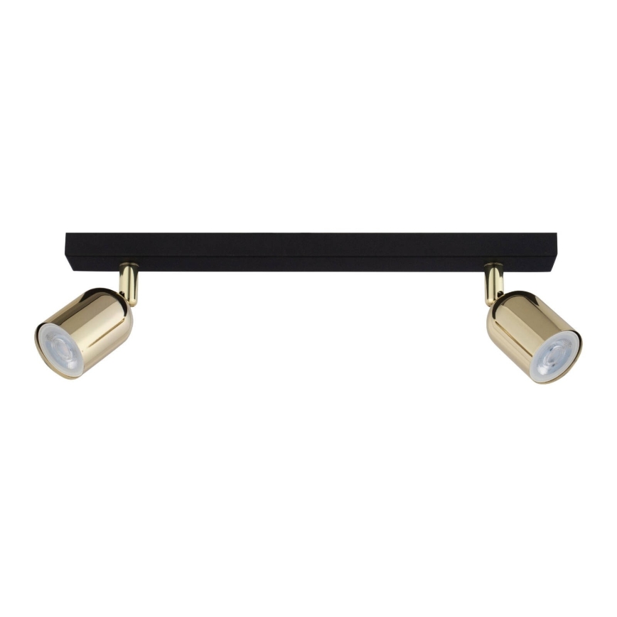 LED RGBW Stmievateľné bodové svietidlo TOP 2xGU10/6,5W/230V 2700-6500K čierna/zlatá
