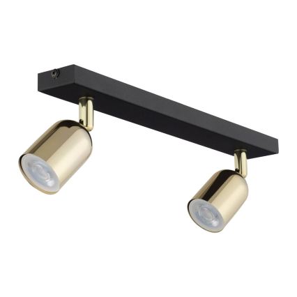 LED RGBW Stmievateľné bodové svietidlo TOP 2xGU10/6,5W/230V 2700-6500K čierna/zlatá