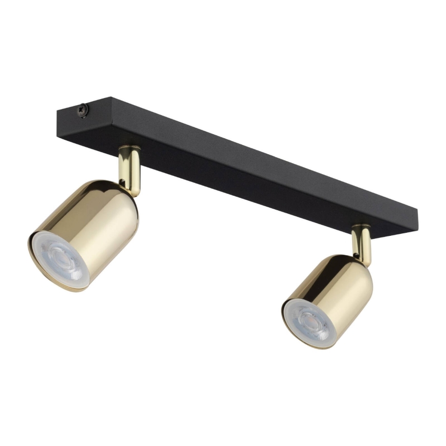 LED RGBW Stmievateľné bodové svietidlo TOP 2xGU10/6,5W/230V 2700-6500K čierna/zlatá
