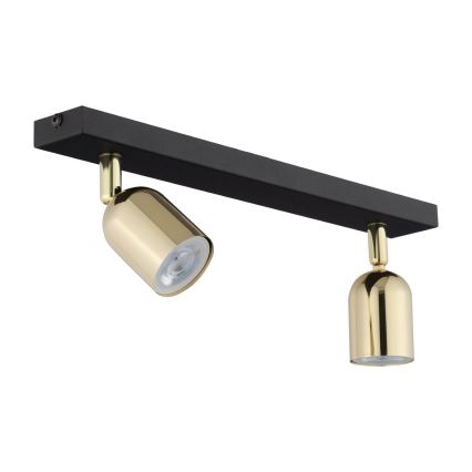 LED RGBW Stmievateľné bodové svietidlo TOP 2xGU10/6,5W/230V 2700-6500K čierna/zlatá