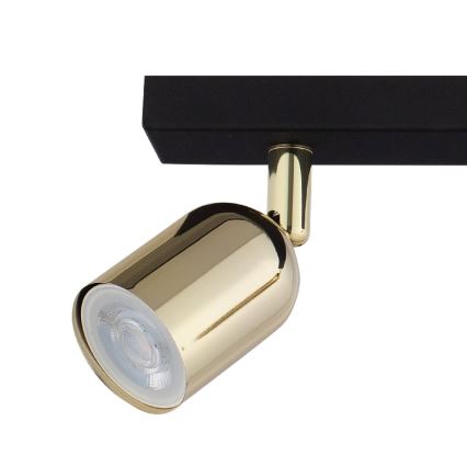 LED RGBW Stmievateľné bodové svietidlo TOP 2xGU10/6,5W/230V 2700-6500K čierna/zlatá