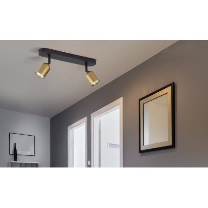 LED RGBW Stmievateľné bodové svietidlo TOP 2xGU10/6,5W/230V 2700-6500K zlatá/čierna