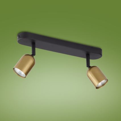 LED RGBW Stmievateľné bodové svietidlo TOP 2xGU10/6,5W/230V 2700-6500K zlatá/čierna