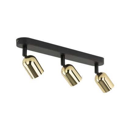 LED RGBW Stmievateľné bodové svietidlo TOP 3xGU10/6,5W/230V 2700-6500K čierna/zlatá