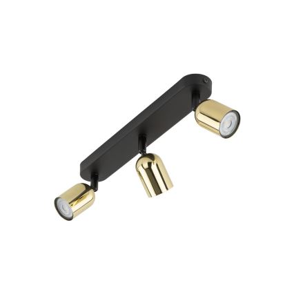 LED RGBW Stmievateľné bodové svietidlo TOP 3xGU10/6,5W/230V 2700-6500K čierna/zlatá