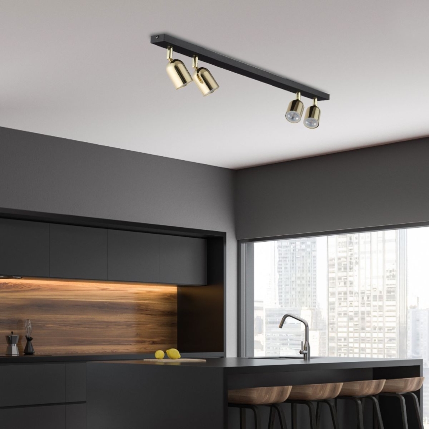 LED RGBW stmievateľné bodové svietidlo TOP 4xGU10/6,5W/230V 2700-6500K čierna/zlatá