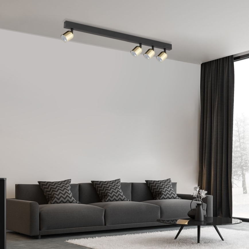 LED RGBW stmievateľné bodové svietidlo TOP 4xGU10/6,5W/230V 2700-6500K čierna/zlatá