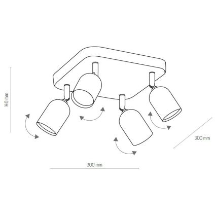 LED RGBW Stmievateľné bodové svietidlo TOP 4xGU10/6,5W/230V 2700-6500K čierne