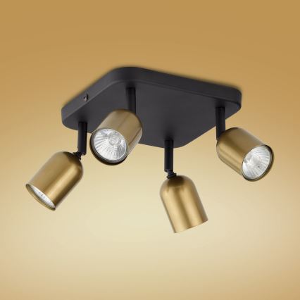 LED RGBW Stmievateľné bodové svietidlo TOP 4xGU10/6,5W/230V 2700-6500K zlatá/čierna