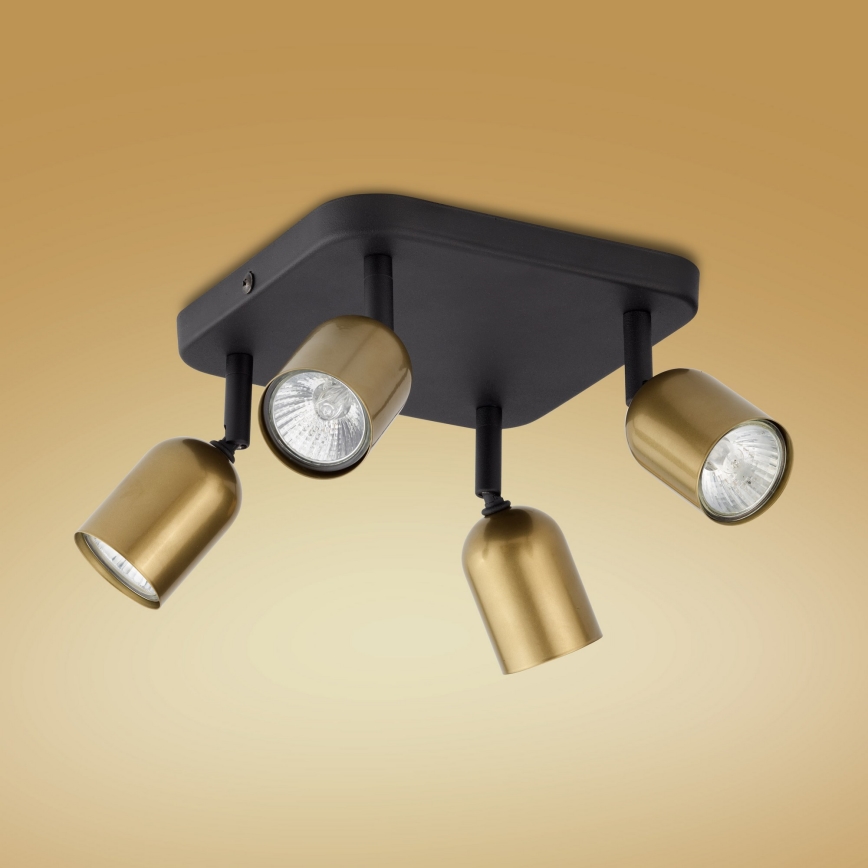 LED RGBW Stmievateľné bodové svietidlo TOP 4xGU10/6,5W/230V 2700-6500K zlatá/čierna