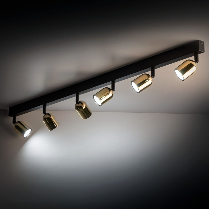 LED RGBW stmievateľné bodové svietidlo TOP 6xGU10/6,5W/230V 2700-6500K čierna/zlatá