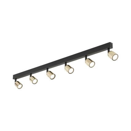 LED RGBW stmievateľné bodové svietidlo TOP 6xGU10/6,5W/230V 2700-6500K čierna/zlatá