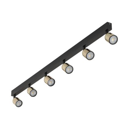 LED RGBW stmievateľné bodové svietidlo TOP 6xGU10/6,5W/230V 2700-6500K čierna/zlatá