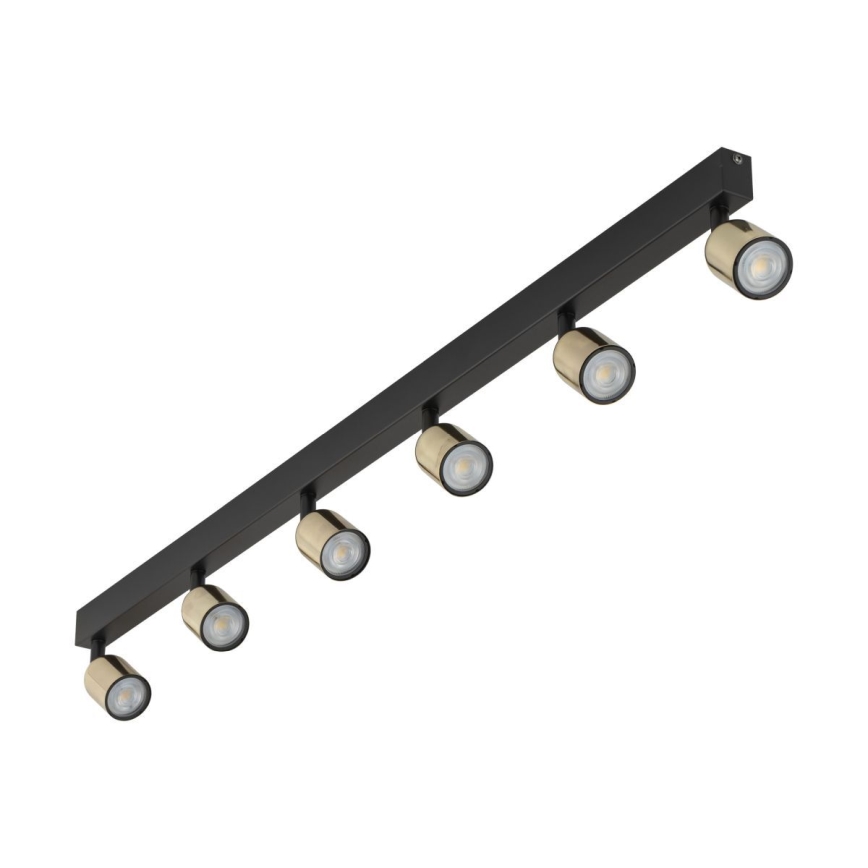 LED RGBW stmievateľné bodové svietidlo TOP 6xGU10/6,5W/230V 2700-6500K čierna/zlatá
