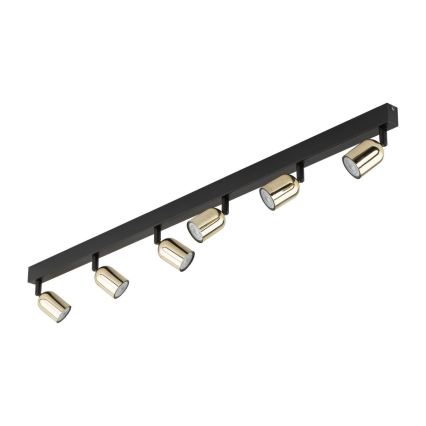 LED RGBW stmievateľné bodové svietidlo TOP 6xGU10/6,5W/230V 2700-6500K čierna/zlatá