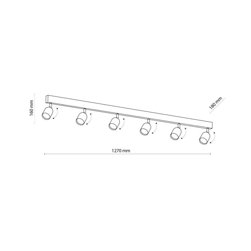 LED RGBW stmievateľné bodové svietidlo TOP 6xGU10/6,5W/230V 2700-6500K čierna/zlatá