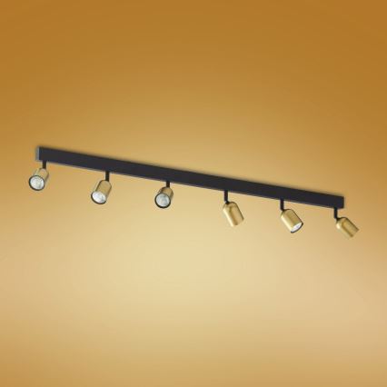 LED RGBW Stmievateľné bodové svietidlo TOP 6xGU10/6,5W/230V 2700-6500K zlatá/čierna