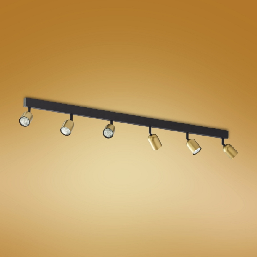 LED RGBW Stmievateľné bodové svietidlo TOP 6xGU10/6,5W/230V 2700-6500K zlatá/čierna