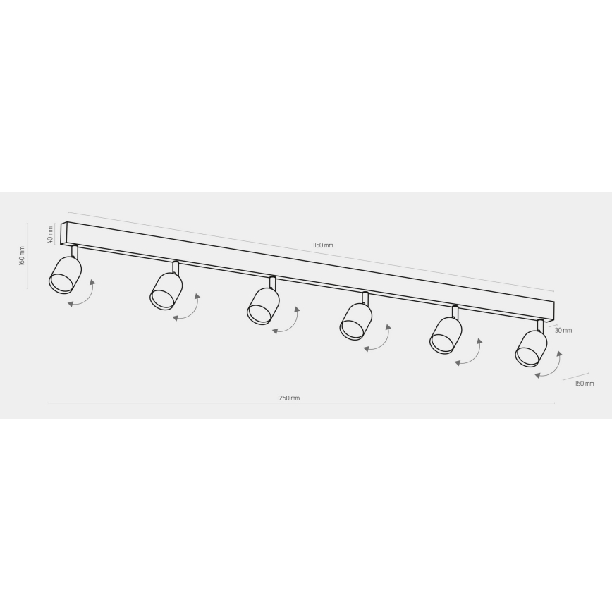 LED RGBW Stmievateľné bodové svietidlo TOP 6xGU10/6,5W/230V 2700-6500K zlatá/čierna