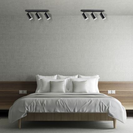 LED RGBW Stmievateľné kúpeľňové bodové svetlo TURYN 3xGU10/6,5W/230V 2700-6500K Wi-Fi IP44 čierna