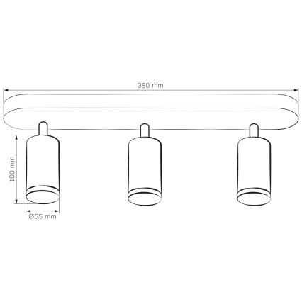 LED RGBW Stmievateľné kúpeľňové bodové svetlo TURYN 3xGU10/6,5W/230V 2700-6500K Wi-Fi IP44 čierna