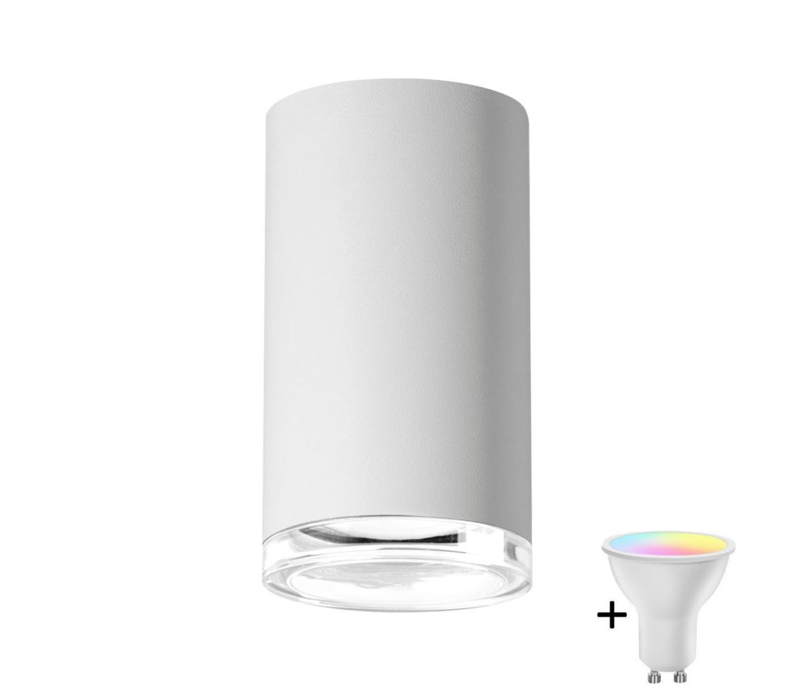 LED RGBW Stmievateľné kúpeľňové bodové svietidlo TURYN 1xGU10/4,8W/230V IP44 biela SA1884+AI2382
